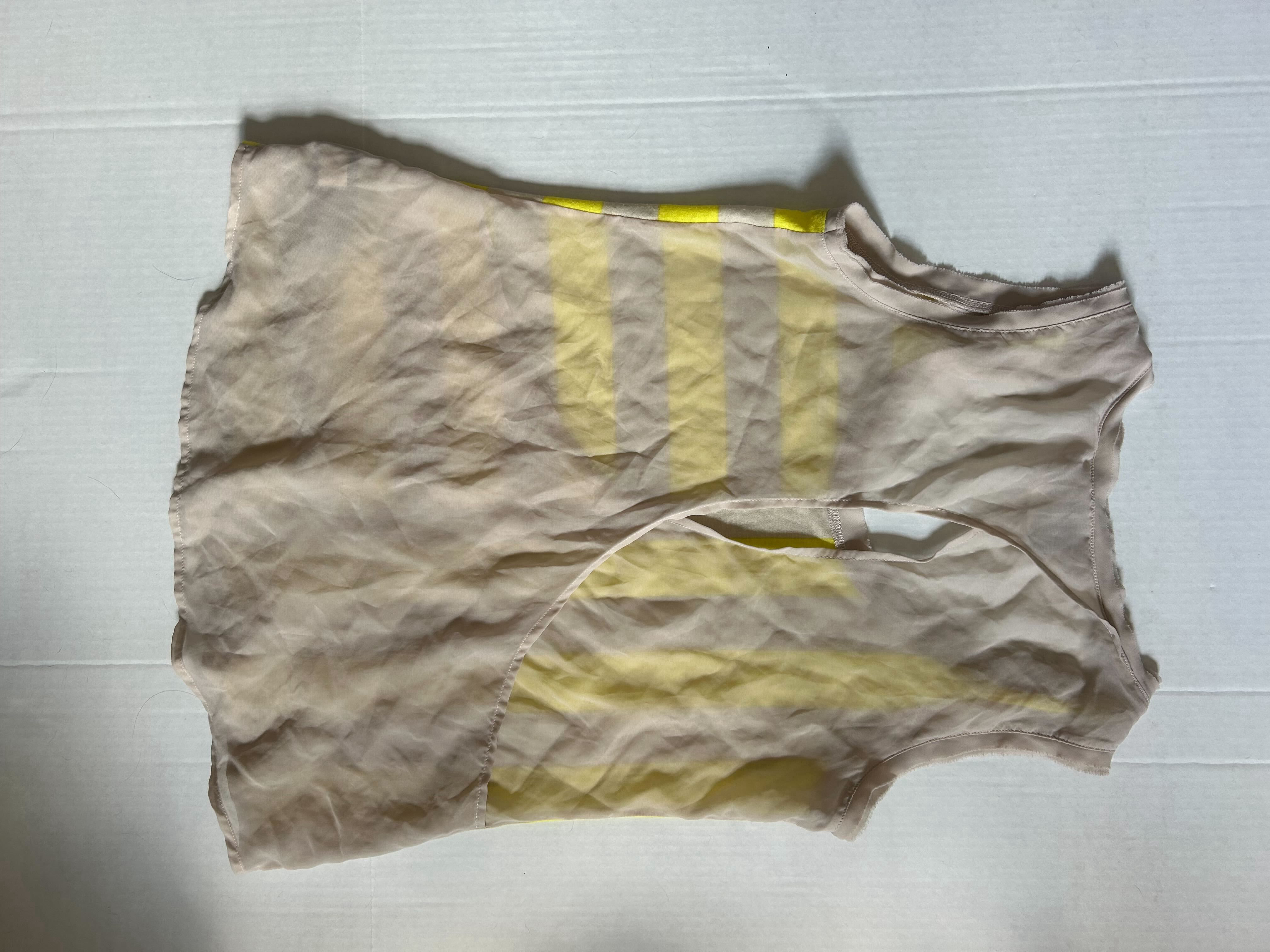 Bebe Striped Tank — Neon Yellow & Nude photo 3