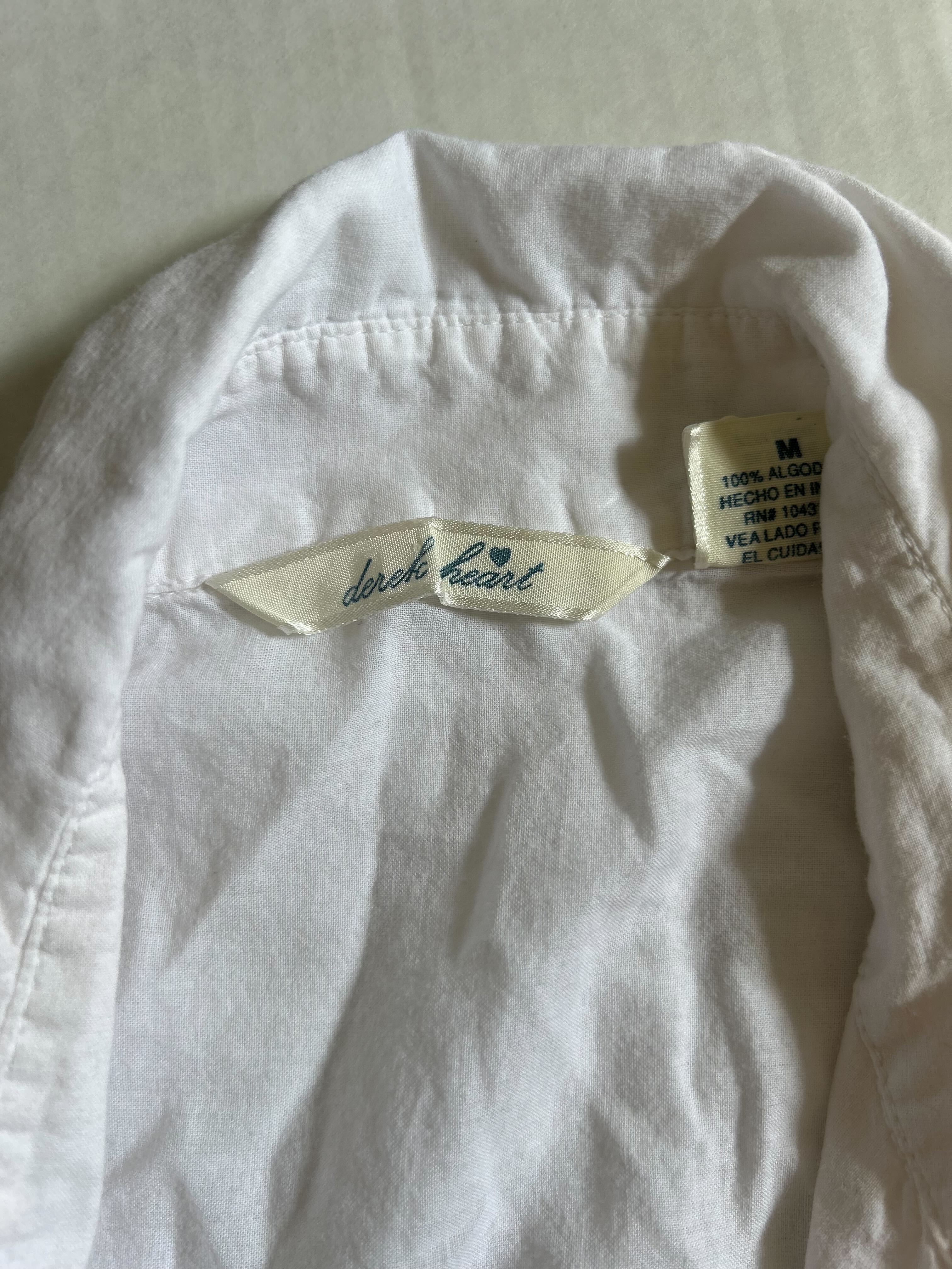 Derek Heart White Cotton Blouse — Size M photo 3