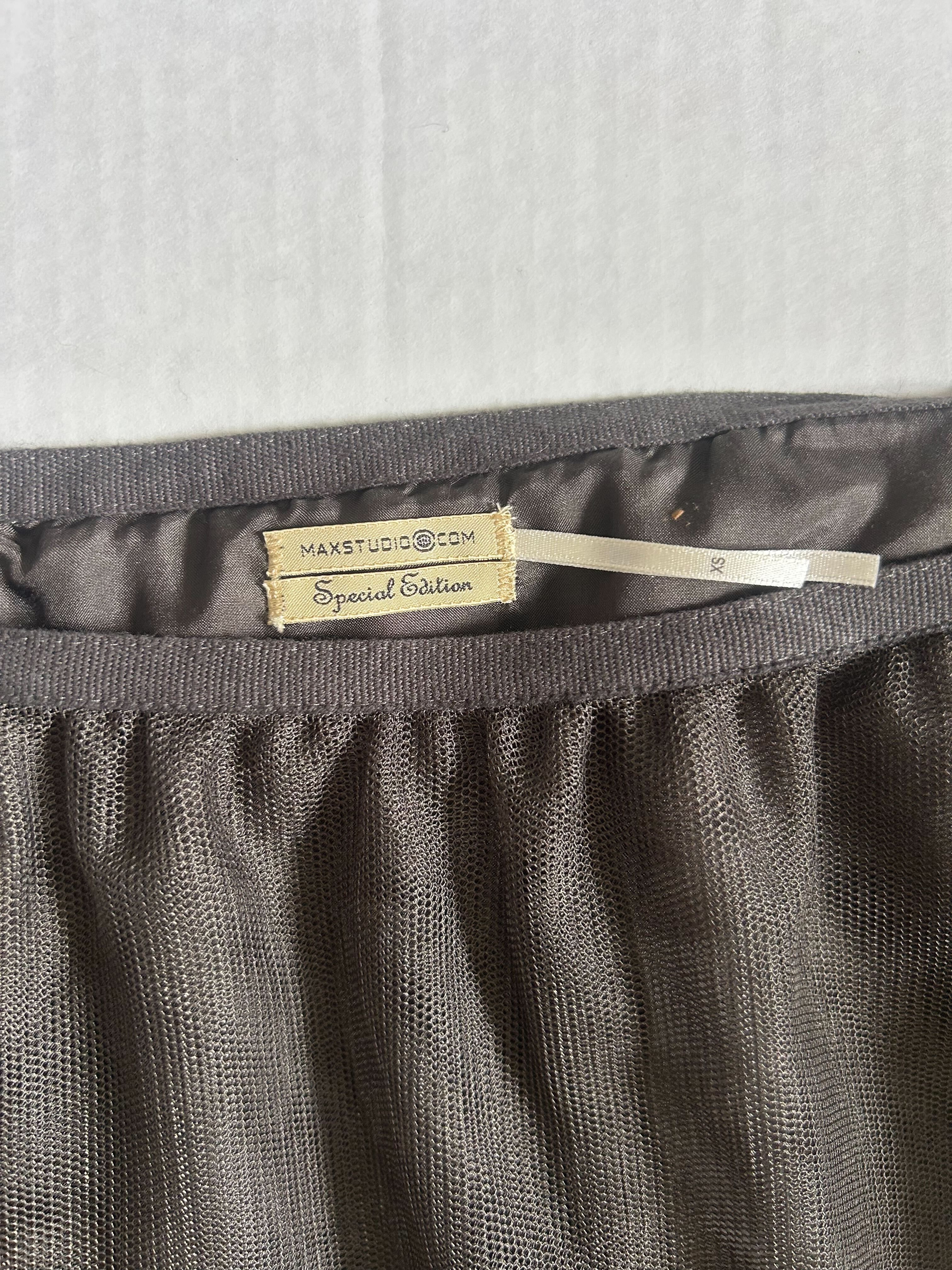 Max Studio Special Edition Mesh Skirt — Charcoal photo 2