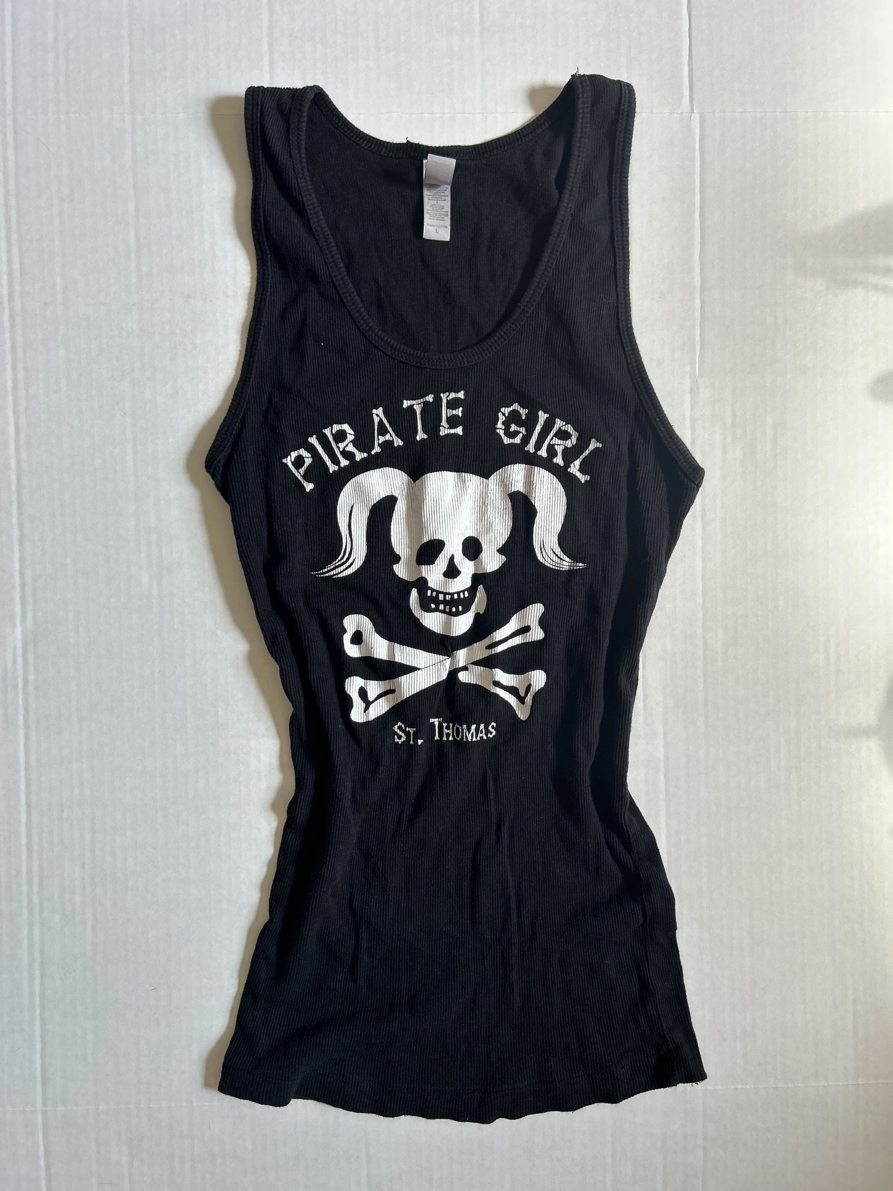 Pirate Girl St. Thomas Graphic Tank — Black